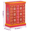 vidaXL Buffet Bois massif de manguier Peinture rose à la main