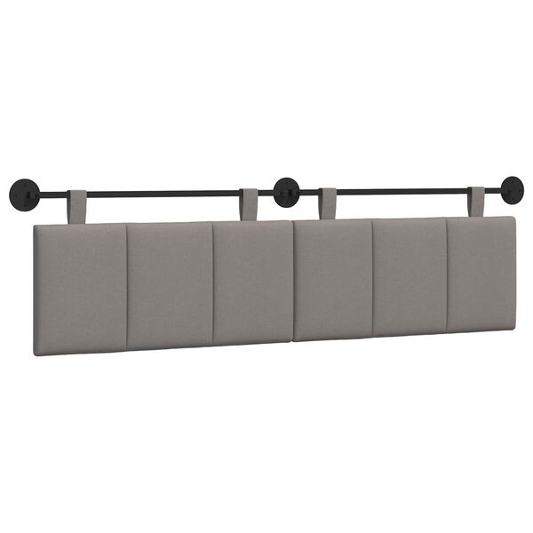 vidaXL T&ecirc;te de lit suspendue Montage mural Taupe 170 x 55 x 5 cm tissu