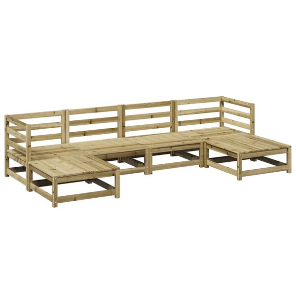 vidaXL Salon de jardin 6 pcs bois de pin impr&eacute;gn&eacute;