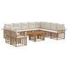 vidaXL Ensemble de canap&eacute; de jardin 11 pc Blanc Naturel et Cr&egrave;me