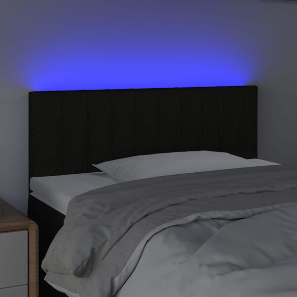 vidaXL T&ecirc;te de lit &agrave; LED Noir 90x5x78/88 cm Tissu