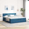 VidaXL Cadre de lit ottoman avec matelas bleu fonc&eacute; 160x200 cm velours