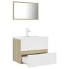 vidaXL Meubles de salle de bain blanc ch&ecirc;ne sonoma bois d'ing&eacute;nierie