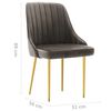vidaXL Chaises &agrave; manger lot de 4 gris fonc&eacute; velours