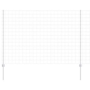 vidaXL Cl&ocirc;ture Euro avec poteau 10 x 1,5 m Acier galvanis&eacute; Argent&eacute;