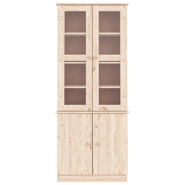vidaXL Vitrine en verre ALTA 77x35x186,5 cm bois de pin massif