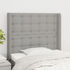 vidaXL T&ecirc;te de lit avec oreilles Gris clair 83x16x118/128 cm Tissu