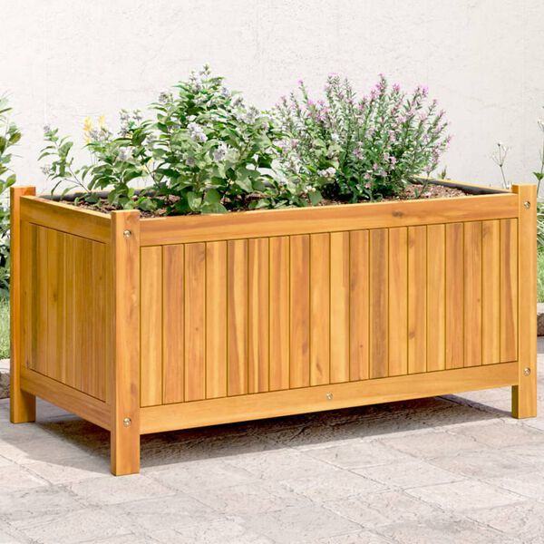 vidaXL Jardini&egrave;re avec doublure 80x42x40 cm bois massif d'acacia