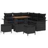 vidaXL Ensemble de canap&eacute; de jardin 8 pc Noir polyrotin