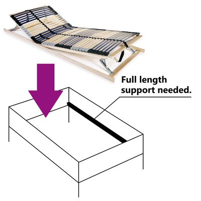 vidaXL Sommier à lattes sans matelas avec 42 lattes 7 zones 80x200 cm