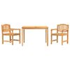 vidaXL Ensemble &agrave; manger de jardin 3 pcs Bois de teck massif