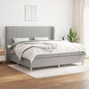 vidaXL Sommier &agrave; lattes de lit avec matelas Gris clair 200x200cm Tissu