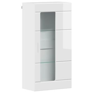 vidaXL Cabinet en Bois Blanc brillant Bois d'ing&eacute;nierie