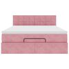 vidaXL Cadre de lit ottoman avec matelas rose 140x190 cm velours