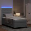 vidaXL Lit &agrave; ressorts avec matelas Gris clair 90 x 190 cm tissu