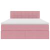 vidaXL Lit avec rangement et LED avec LED Rose 140 x 200 cm Velours