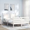 vidaXL Cadre de lit sans matelas blanc 120x200 cm bois massif