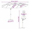 vidaXL Parasol Terre cuite 372 x 198 x 243 cm Polyester et Aluminium