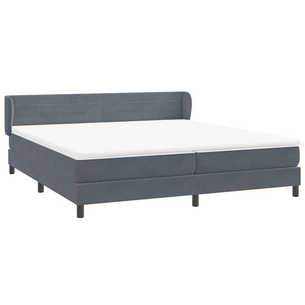 vidaXL Sommier à lattes de lit et matelas gris foncé 180x220cm velours