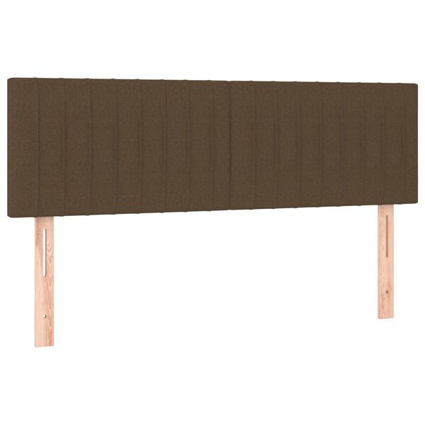 vidaXL T&ecirc;tes de lit 2 pcs Marron fonc&eacute; 72x5x78/88 cm Tissu