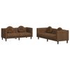 vidaXL Ensemble de canap&eacute;s 2 pcs avec coussins marron velours