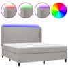 vidaXL Sommier &agrave; lattes de lit matelas LED Gris clair 160x200 cm Tissu
