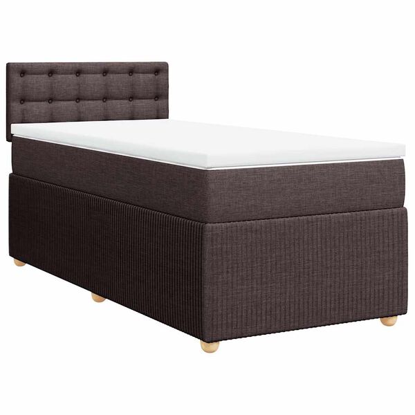 vidaXL Sommier &agrave; lattes de lit avec matelas Marron fonc&eacute; 100x200 cm