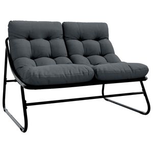 vidaXL Mobilier de jardin Noir Acier enduit de poudre