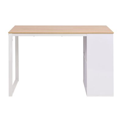 vidaXL Table d'écriture 120 x 60 x 75 cm Chêne et blanc