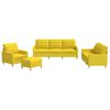 vidaXL Ensemble de canap&eacute;s 4 pcs avec coussins Jaune clair Tissu