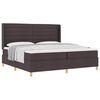 vidaXL Lit &agrave; ressorts avec matelas Marron fonc&eacute; 200 x 200 cm tissu