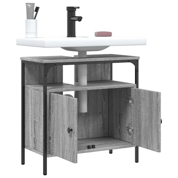 vidaXL Armoire lavabo de salle de bain sonoma gris 60x30x60 cm