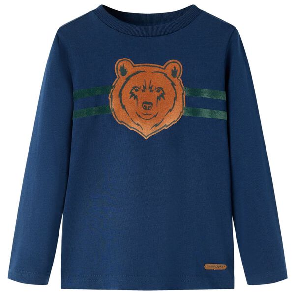 T-shirt enfants &agrave; manches longues bleu marine 140