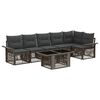 vidaXL Ensemble de canap&eacute; de jardin 7 pc Gris et Gris fonc&eacute; polyrotin