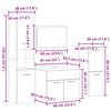 vidaXL Ensemble de meubles de salle de bain 5 pcs gris b&eacute;ton