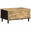 vidaXL Table basse noir 80x50x40 cm bois de manguier massif brut