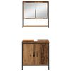 vidaXL Ensemble de mobilier de salle de bain avec &eacute;tag&egrave;re 4 pcs Marron