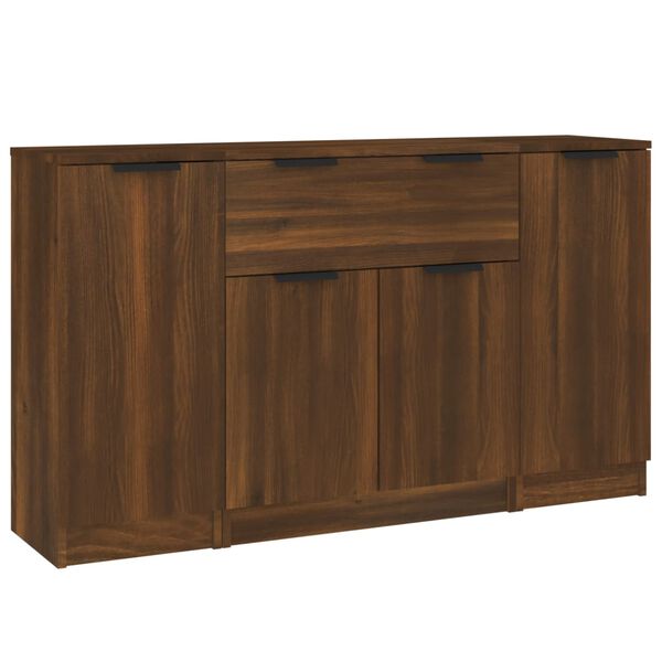 vidaXL Buffets 3 pcs Ch&ecirc;ne marron Bois d'ing&eacute;nierie