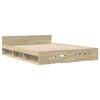 vidaXL Cadre de lit avec tiroirs sans matelas ch&ecirc;ne sonoma 135x190 cm