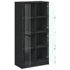 vidaXL Buffet haut avec portes noir 68x37x142 cm bois d'ing&eacute;nierie