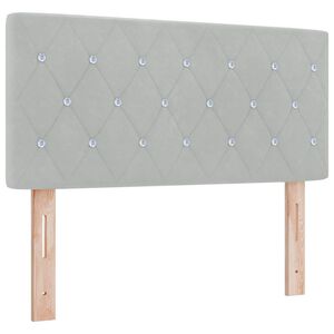 vidaXL T&ecirc;te de lit avec t&ecirc;te de lit Gris clair 90 cm Cuir synth&eacute;tique