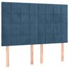 vidaXL T&ecirc;te de lit &agrave; LED Bleu fonc&eacute; 144x5x118/128 cm Velours