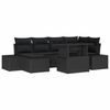 vidaXL Ensemble de canap&eacute; de jardin 7 pc Noir polyrotin