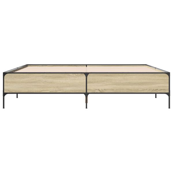 vidaXL Cadre de lit sans matelas ch&ecirc;ne sonoma 200x200 cm