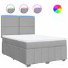 vidaXL Sommier &agrave; lattes de lit avec matelas Gris clair 140x200cm Tissu