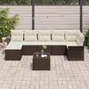 vidaXL Ensemble de canap&eacute; de jardin 8 pcs Marron Poly rotin