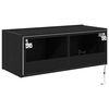 vidaXL Meuble TV mural Ch&ecirc;ne noir 80 x 35 x 31 cm Bois d'ing&eacute;nierie