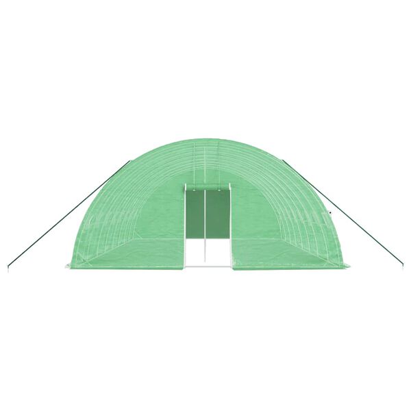 vidaXL Serre avec cadre en acier vert 48 m² 8x6x2,85 m