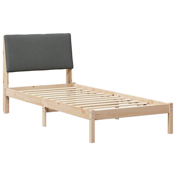 vidaXL Cadre de lit avec t&ecirc;te de lit marron et gris fonc&eacute; 100 x 200 cm