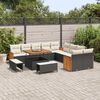 vidaXL Ensemble de canap&eacute; de jardin 17 pcs Noir et Cr&egrave;me polyrotin